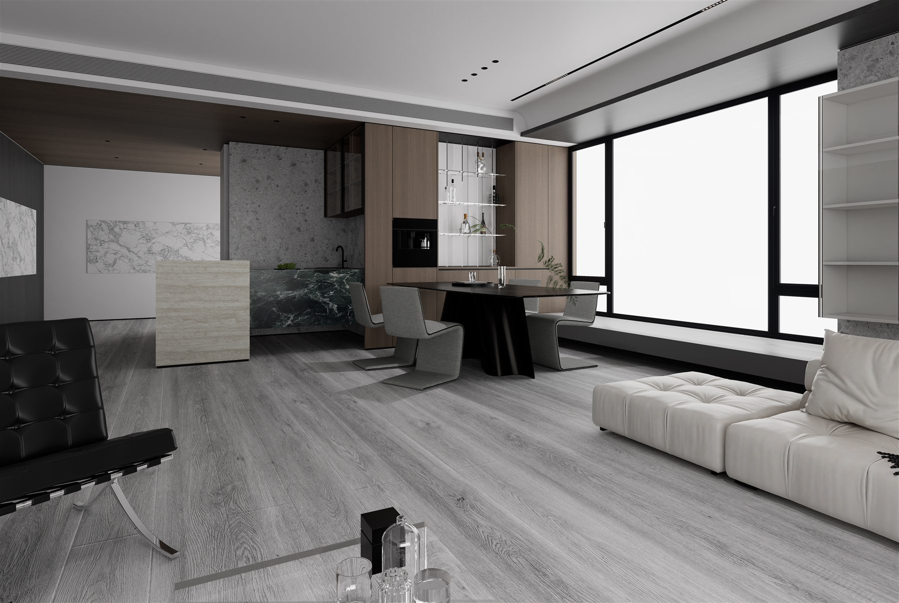 Ambiente interior com pavimento vinílico SPC